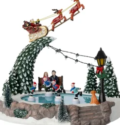 Intratuin kerstdorp schaatsbaan met slee 26,3 x 20,3 x 25,8 cm