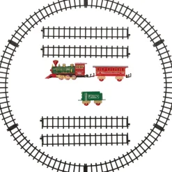 Intratuin kerstdorp set trein rood / groen 91 x 60 cm 11-delig