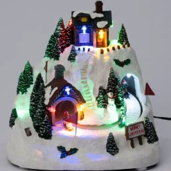Intratuin kerstdorp skiër op berg 20,5 x 17 x 19,5 cm