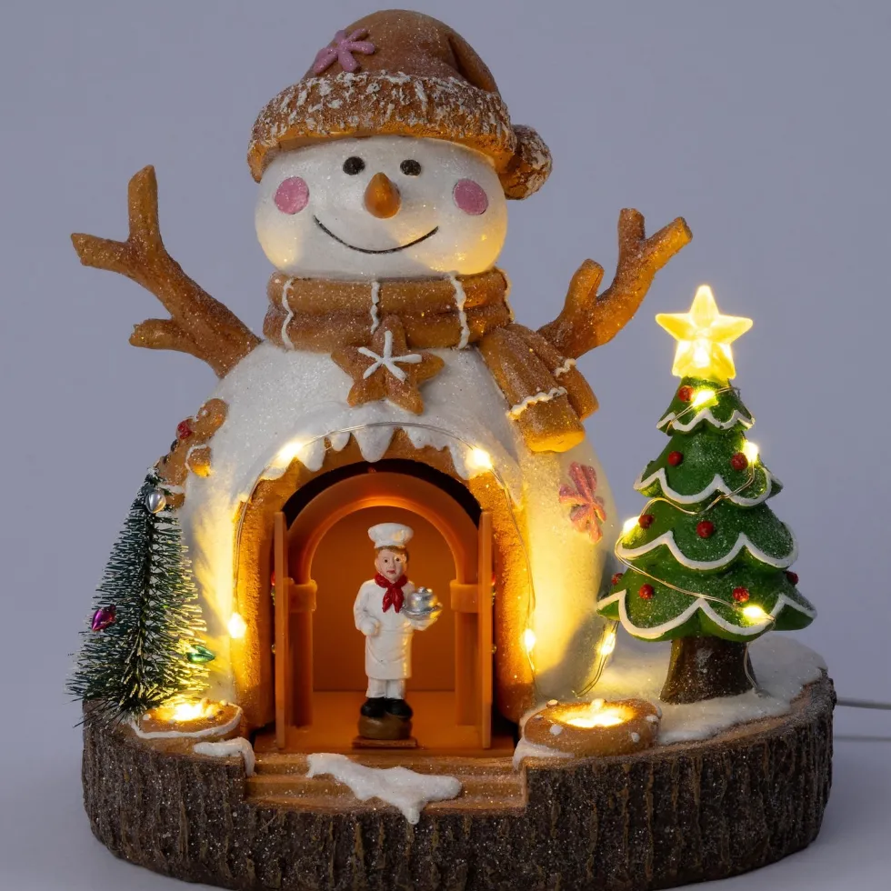 Intratuin kerstdorp sneeuwpop huis 19,5 x 17,3 x 20,7 cm