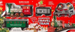 Intratuin kerstdorp treinset rood / groen 64,5 x 7 x 27,5 cm 16-delig