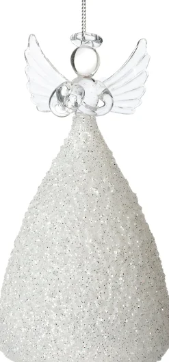 Intratuin kerstfiguur Angra engel transparant met verlichting 8 x 8 x 14 cm