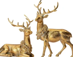 Intratuin kerstfiguur Arthur rendier goud 14 x 8 x 17 cm