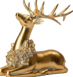 Intratuin kerstfiguur Arthur rendier goud 22 x 9,5 x 21,5 cm