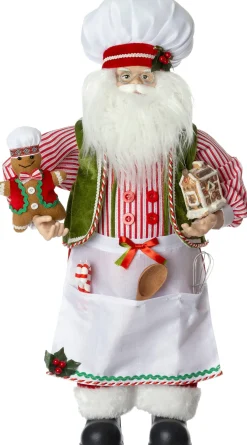 Intratuin kerstfiguur Baka kerstman wit / rood 28 x 20 x 60 cm
