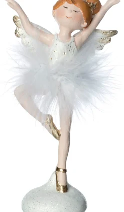 Intratuin kerstfiguur ballerina wit 8,5 x 4 x 15,5 cm