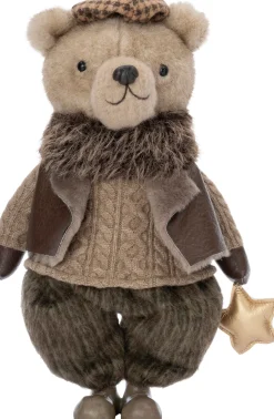 Intratuin kerstfiguur Basta beer met broek bruin 26 x 19 x 45 cm