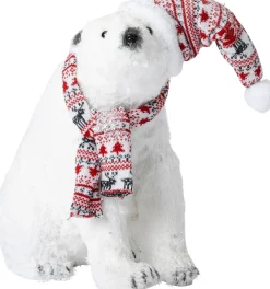 Intratuin kerstfiguur beer wit 36 x 20 x 40 cm