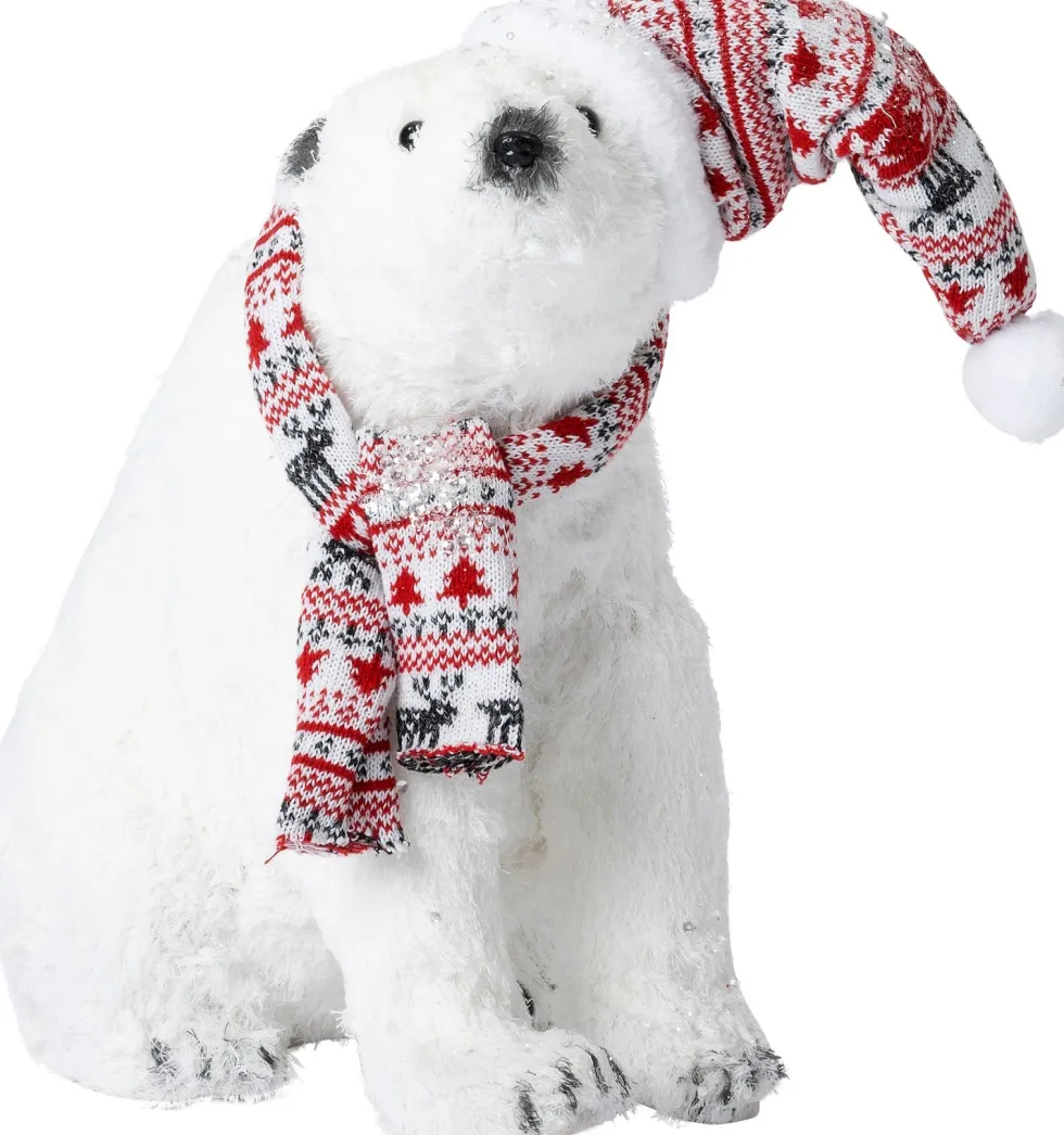 Intratuin kerstfiguur beer wit 36 x 20 x 40 cm