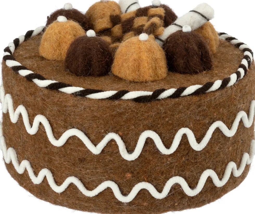 Intratuin kerstfiguur Bolo caketaart bruin D 18 H 12,5 cm