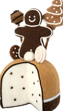 Intratuin kerstfiguur Bolo gemberkoek mannetje bruin 21 x 21 x 36 cm