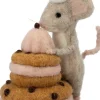 Intratuin kerstfiguur Bolo muis met koekjes bruin 9 x 13 x 16 cm