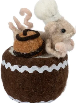 Intratuin kerstfiguur Bolo muis met bonbon bruin 11,5 x 8,5 x 12 cm