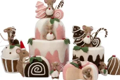 Intratuin kerstfiguur Bolo muis taart roze 20 x 20 x 36,5 cm