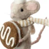 Intratuin kerstfiguur Bolo muis macaron bruin / naturel 6 x 9 x 17 cm