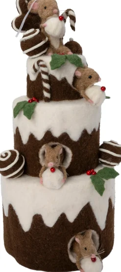 Intratuin kerstfiguur Bolo muis taart bruin 24 x 20 x 48,5 cm