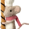 Intratuin kerstfiguur Bolo muis met koekstaafje naturel 10 x 7 x 19 cm