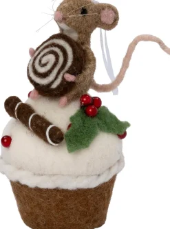 Intratuin kerstfiguur Bolo muis taart bruin 9 x 9 x 16 cm