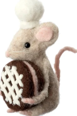 Intratuin kerstfiguur Bolo muis macaron naturel 7 x 7,5 x 14 cm