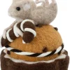 Intratuin kerstfiguur Bolo muis met cake bruin 10 x 10 x 16,5 cm
