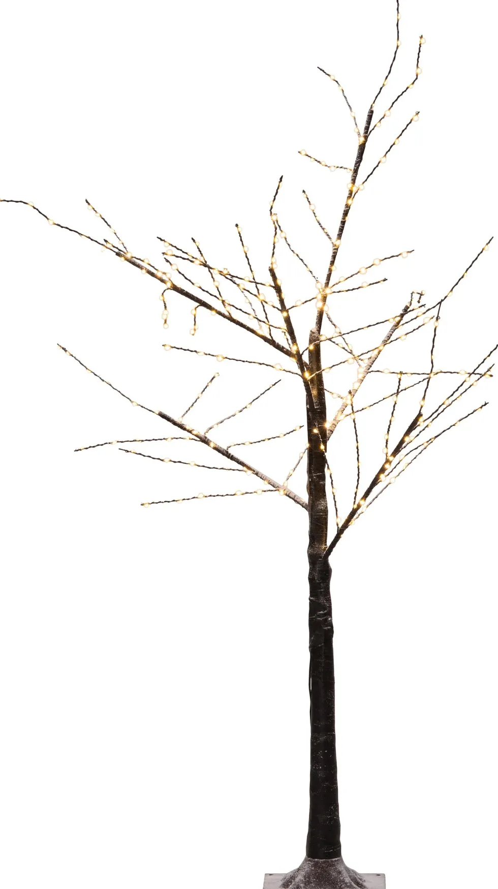 Intratuin kerstfiguur boom met 24 LED verlichting zwart D 40 H 60 cm warm wit