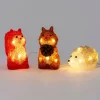 Intratuin kerstfiguur bosdieren rood / bruin / wit 21,5 x 11 x 14 cm