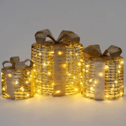 Intratuin kerstfiguur Boxa cadeau goud D 20 H 23 cm