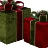 Intratuin kerstfiguur cadeau rood / groen 21,5 x 21,5 x 22 cm