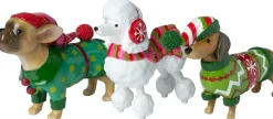 Intratuin kerstfiguur Donn poedel met kerstpak 17,2 x 6,2 x 16 cm