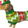 Intratuin kerstfiguur Donn teckel met kerstpak 23,7 x 5,1 x 13,5 cm
