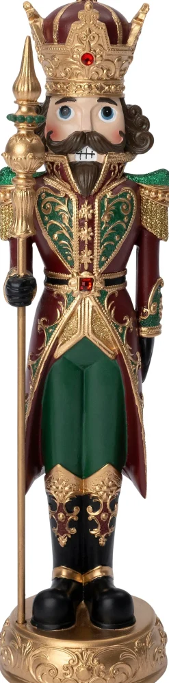 Intratuin kerstfiguur Edward notenkraker bordeaux / groen / goud 10 x 9,5 x 35,5 cm