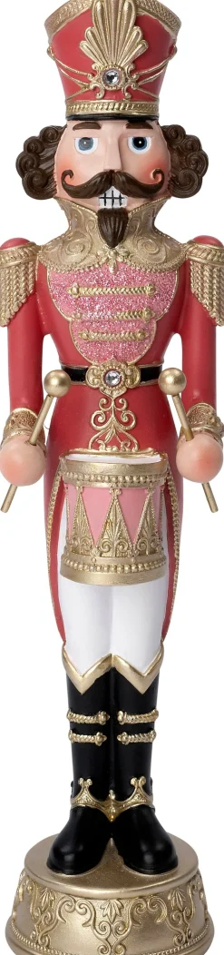 Intratuin kerstfiguur Edward notenkraker roze / goud D 8,5 H 35,5 cm