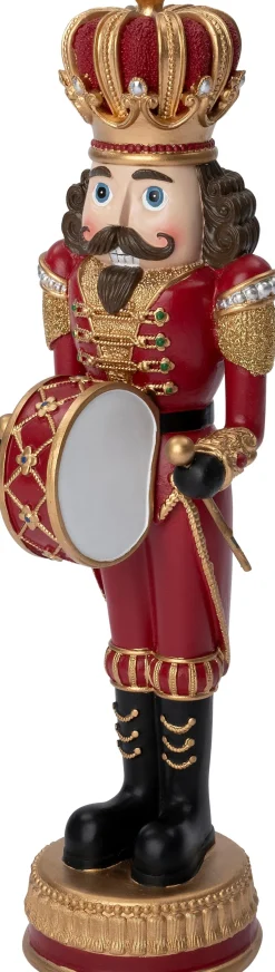 Intratuin kerstfiguur Edward notenkraker rood / goud 9,5 x 11 x 35,5 cm