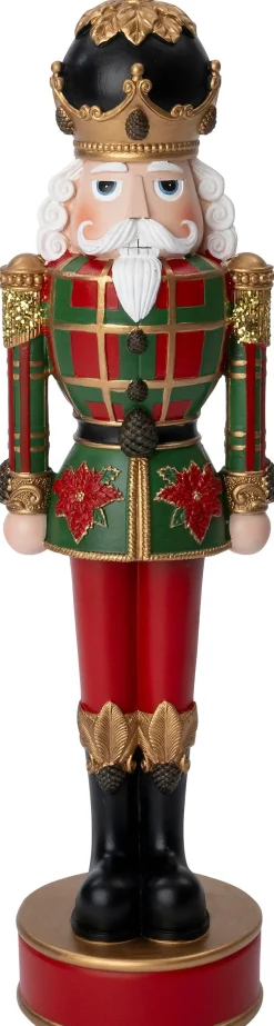 Intratuin kerstfiguur Edward notenkraker rood / groen 12,5 x 11 x 45,5 cm