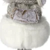 Intratuin kerstfiguur Elbri meisje muts wit / grijs 13,5 x 13,5 x 32,5 cm