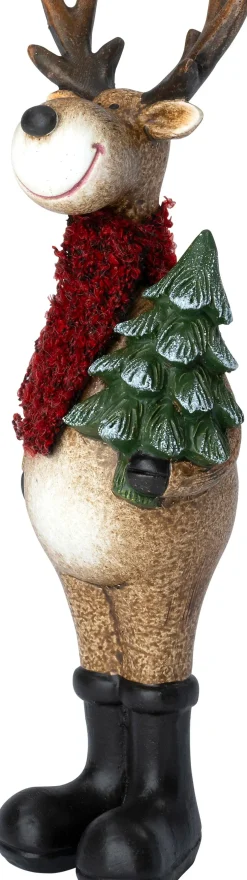 Intratuin kerstfiguur Elian rendier staand kerstboom bruin 6,7 x 6,5 x 20,4 cm