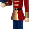 Intratuin kerstfiguur Eli notenkraker rood / blauw met verlichting 30 x 26 x 101 cm