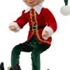 Intratuin kerstfiguur Elleve elf groen / rood 11 x 7 x 47 cm
