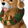 Intratuin kerstfiguur Finnor hond bruin / rood / groen 21,5 x 26 x 41,5 cm