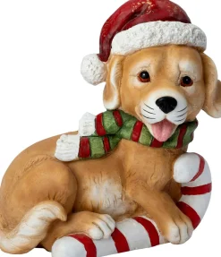 Intratuin kerstfiguur Finnor hond bruin / rood / groen 33 x 25,5 x 35 cm