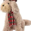 Intratuin kerstfiguur hond met sjaal en hoed beige 40 x 28 x 48 cm