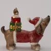 Intratuin kerstfiguur hond teckel met cadeaus bruin LED warm wit 40,5 x 16,5 x 48,5 cm