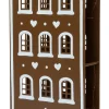 Intratuin kerstfiguur Howie grachtenpand hartjes bruin / wit met verlichting 31 x 16 x 74,5 cm