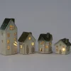 Intratuin kerstfiguur huisje crème met verlichting 9 x 7 x 12 cm