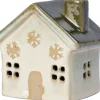 Intratuin kerstfiguur huisje crème met verlichting 9 x 7 x 9 cm