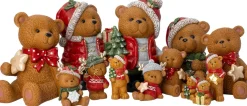 Intratuin kerstfiguur Huldra beer met ster bruin / rood met verlichting 23 x 19 x 27 cm