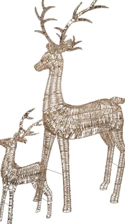 Intratuin kerstfiguur Iris rendier goud met verlichting 125 x 43 x 270 cm
