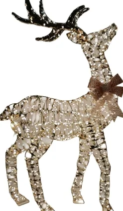 Intratuin kerstfiguur Iris rendier goud met verlichting 65 x 10 x 103 cm