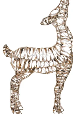Intratuin kerstfiguur Iris rendier goud met verlichting 38 x 10 x 63 cm