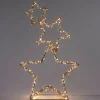 Intratuin kerstfiguur Iris sterren goud met verlichting 50 x 10 x 80 cm